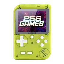 Console portatile retro AMSTRAD Trasparente Verde lime 256 giochi batteria ricaricabile - Nuovo
