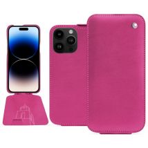 Housse cuir Apple iPhone 15 Pro Max - - Rose - Cuir lisse premium