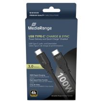 MediaRange MRCS218 cable USB USB 3.2 Gen 1 (3.1 Gen 1) 3 m USB C Negro - Nuevo