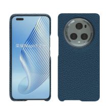 Coque cuir Honor Magic5 Pro - - Bleu - Cuir grainé