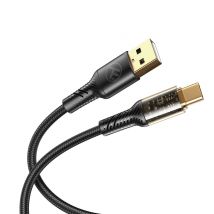 Tellur Cable de datos transparente USB a USB-C, 3A, 1m, negro - Nuevo