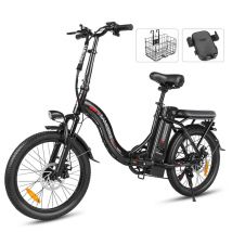 Vélo électrique pliable SAMEBIKE CY20, vélo électrique de banlieue 20'' pour adultes, moteur 350 W, batterie 36 V 12 Ah