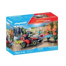 Playmobil Pompier avec quad et arbustes enflammés