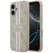 Étui Guess 4G imprimé rayures MagSafe pour iPhone 17 rose