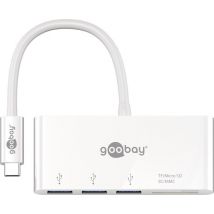 Goobay 62097 station d'accueil Avec fil USB 3.2 Gen 1 (3.1 Gen 1) Type-C Blanc