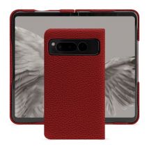 Coque cuir Google Pixel Fold - - Rouge - Cuir grainé