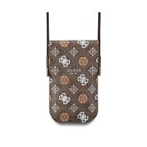 Sac à Bandoulière pour Smartphone Universel Modèle 4G Peony Emplacement de Carte Marron