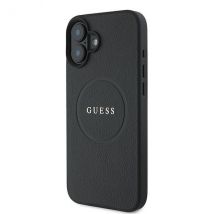 Étui Guess pour iPhone 16 Plus 6.7 noir étui rigide Grained Ring MagSafe
