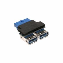 InLine 33444I 2x USB A USB 3.0 (19pin) Negro, Azul - Nuevo