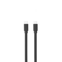 Cable plano USB-C macho/USB-C macho 1 m - Carga 60W (3A/20V) - USB 2.0 - negro - sin enredos - Nuevo