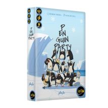 Juego de cartas familiar Iello Penguin Party - 2-6 jugadores, 30 min, Reiner Knizia - Azul claro - Nuevo