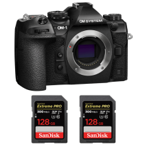 Fotocamera mirrorless OM System OM-1 Mark II + 2 SanDisk 128GB Extreme PRO UHS-II + Ebook 20 consigli per foto che colpiscono - Nuovo
