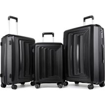 Set di 3 valigie 36-67-98 litri ABS con 4 ruote Nero Royalty Line RLLTS18747-BLK - Nuovo