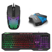 Starter Pack Gamer Fury 3 en 1 Teclado Ratón Conversor Switch XB1 PS4 - Nuevo