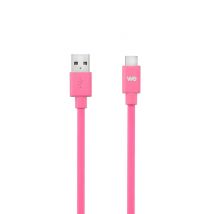 WE Cable USB-C a USB plano 1m para Samsung S8/S9/S10, MacBook Pro, Google Pixel/Chromebook, Huawei P20/P30 Xiaomi - Fuschia - Nuevo