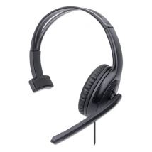 Manhattan 179874 écouteur/casque Avec fil Arceau Bureau/Centre d'appels USB Type-A Noir