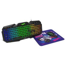 Tastiera Krom KUSTOM Mouse incluso USB QWERTY Nero - Nuovo