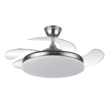 Ventilateur de plafond LED Yatek KALA 59W nickel pales retractables