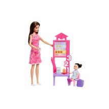 Playset Barbie Profesiones Profesora MATJMK16 con muñeca, alumna y accesorios de clase Multicolor - Nuevo