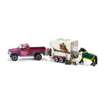 Pick-up avec remorque pour cheval - SCHLEICH - 42346 - A partir de 5 ans