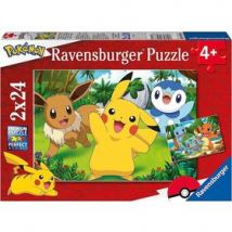 Coffret Puzzles Pikachu et ses Amis - 2 Puzzles de 24 Pièces pour Enfants