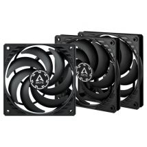 ARCTIC P12 Slim PWM PST Carcasa del ordenador Ventilador 12 cm Negro 3 pieza(s) - Nuevo