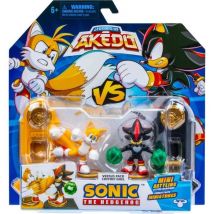Dúo de figuras de acción Tails vs Shadow - AKEDO - Pack de batalla rápida, 2 figuras y mandos incluidos - Nuevo