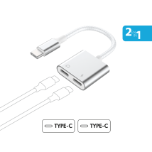 Adattatore rinforzato 2 in 1 da USB-C a USB-C - Nuovo