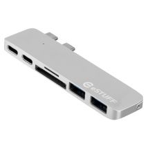 eSTUFF ES84122-SILVER station d'accueil USB 3.2 Gen 1 (3.1 Gen 1) Type-C Argent