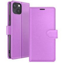 Étui Portefeuille pour iPhone 13 Support et Languette Magnétique Violet