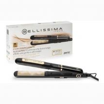 Piastra per Capelli Bellissima Steam Ceramic & Keratin Vapore Nero, Oro 11 cm - Nuovo