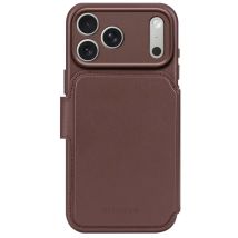 Étui Folio pour iPhone 17 Pro Max MagSafe en Cuir avec Coque Détachable Marron