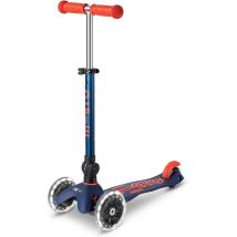 Trottinette Mini Micro Deluxe 3 Roues Pliable avec LED Bleu Marine