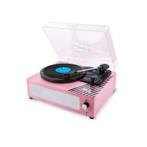Tocadiscos de vinilo Lisciani Giochi Vintage Rainy Days 3 velocidades Bluetooth Rosa - Nuevo