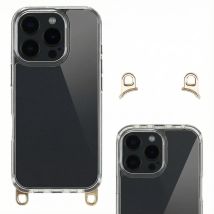 Selencia Coque arrière avec crochets amovibles pour Apple iPhone 16 Pro - Transparent