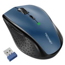 TECKNET EWM01002 Souris sans fil - ergonomique silencieuse - 6 DPI réglable -Bleu