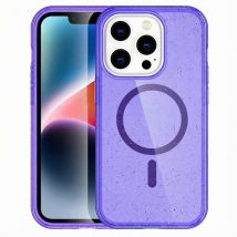 imoshion Coque Pailletée avec MagSafe pour Apple iPhone 13 Pro - Paillettes Violet