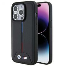Étui BMW pour iPhone 15 Pro Max 6.7 noir étui rigide Quilted Tricolor