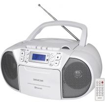 Lettore CD/Casette - SENCOR - SPT 3907 W - 4 W - Bluetooth - Bianco - Nuovo