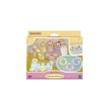 Figurines Sylvanian Families Les triples Lapin Crème et accessoires de bain