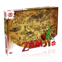 Puzzle 1000 pièces WINNING MOVES The Legend of Zelda Hyrule Carte vintage Paysage Marron