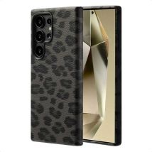 Selencia Coque Sabi imprimé panthère avec MagSafe pour Samsung Galaxy S24 Ultra - Midnight Black