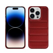Apple iPhone 15 Pro Funda acolchada - Tapa trasera - Rojo - Piel granulada - Nuevo
