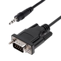 StarTech.com Câble Série DB9 vers 3.5mm de 1m - Câble RS232 DB9 Mâle à 3.5mm - Adaptateur Série DB9 à 3.5mm pour le Calibrage de Projecteurs, 