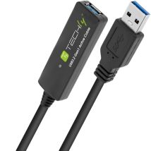 Techly ICUR30100G câble USB USB 3.2 Gen 1 (3.1 Gen 1) 10 m USB A Noir