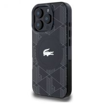 Étui Lacoste pour iPhone 16 Pro Max 6.9 noir étui rigide IML Blend Monogram MagSafe
