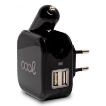 COOL 8434847031095 chargeur d'appareils mobiles Smartphone, Tablette Noir Secteur, Allume-cigare Auto, Intérieure