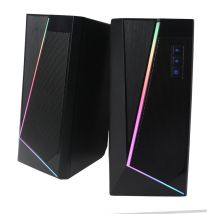 Sistema di altoparlanti per PC WE 2.0 2 x 3W RMS Connessione Bluetooth, LED RGB Porta USB, jack stereo da 3,5 mm Interruttore on/off - Nuovo