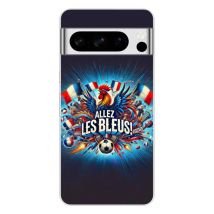 Coque en silicone - Compatible pour Google Pixel 8 Pro - design allez les bleus