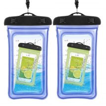 Custodia mobile impermeabile galleggiante misura universale Blu 2 pack - Nuovo